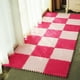 thumbnail image 5 of Esterilla de yoga EVA cuadrada de 30 x 30 cm, 4 unidades, entrelazada, para suelo de exhibición, para yoga, fitness, gimnasio, ejercicios (rosa, rojo y rosa), 5 of 5