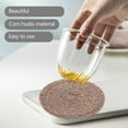 thumbnail image 4 of ADDHAT 4Ud Posavasos Tejidos Redondos Para Café Y Té Con Acabado Natural Para Decorar Tu, 4 of 5
