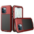 thumbnail image 2 of for iPhone 14 Pro 2022 Case, 360 Full Body Protective Cover Heavy Duty Shockproof Armor Aluminum Alloy Metal Case with Silicone Built-in Screen Protector for iPhone 14 Pro 6.1",Red, 2 of 9