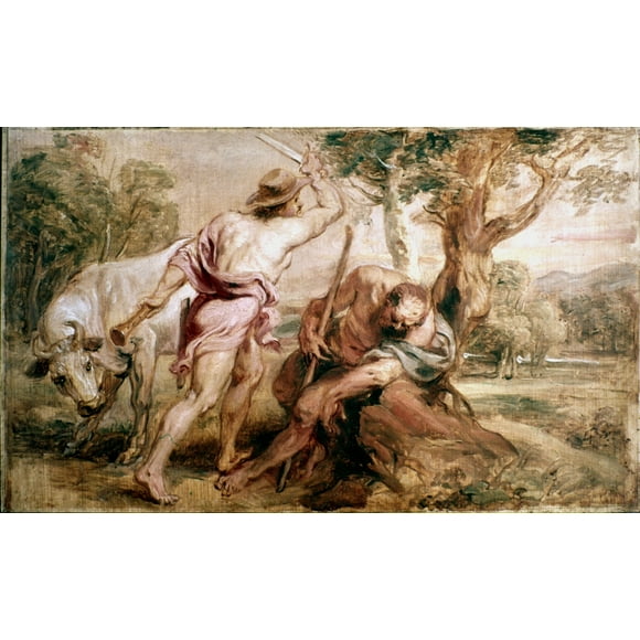Rubens: Mercure & Argus. / Croquis sur Bois, C1637. Affiche Imprimée de (18 x 24)