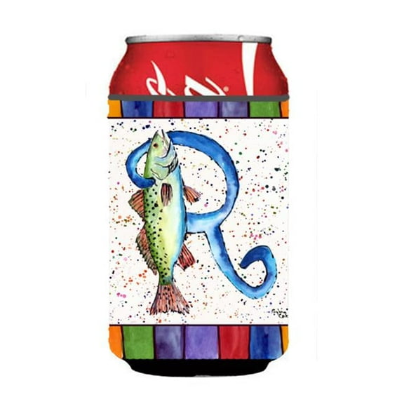 Letter R With Trout Fish Can Or Bottle Hugger