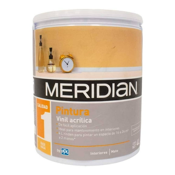 Pintura Meridian Mate para Interiores Vinil Acrílica 4 Litros