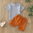 thumbnail image 2 of Kaprioy Toddler Boys Clothes Toddler Boys Summer 2PCS Outfits Short Sleeve BRO Letter Printed T-Shirt Tops + Solid Color Elastic Short Pants, 2 of 7