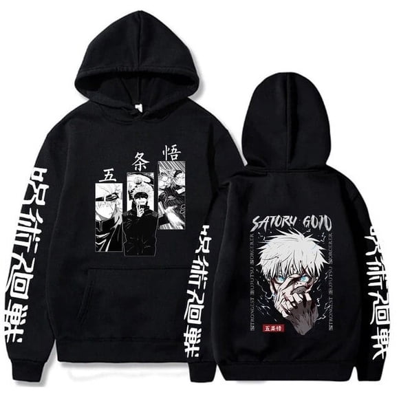 Anime Jujutsu Kaisen Hoodies Men Satoru Gojo Print Sweatshirt Autumn Winter Harajuku Hoody Hooded Streetwear Plus Size Hoodie HOEMLIN