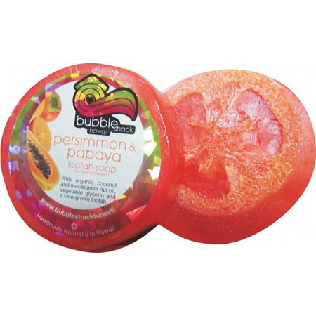 BUBBLE SHACK HAWAII LOOFAH LATHER GLYCERIN SOAP- Persimmon and