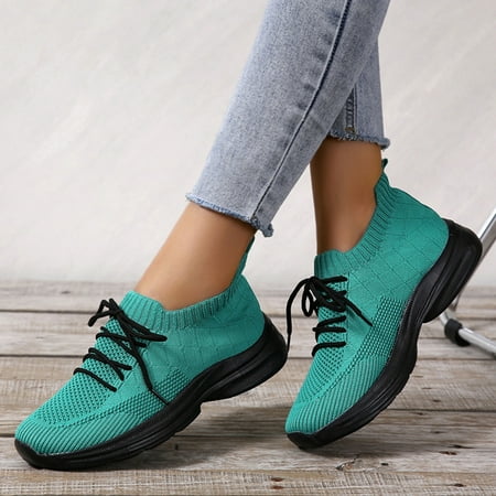 

Zedker Platform Shoes Women Walking Shoes Women Lace Up Sneakers Color Solid Color Shoes Plus Size Fashion Sports Casual Shoes
