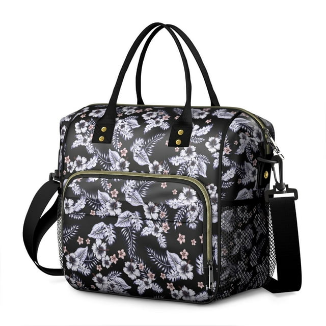 Small Floral Print Tote Bag - Large Insulated & Leakproof Cooler, Waterproof & Easy-to-Clean