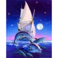 thumbnail image 1 of Pintura de diamante (DE4945) DIY Kits de punto de cruz Delfín Bordado cuadrado 45x60cm FLhrweasw Nuevo, 1 of 1