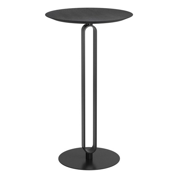 Derry Bar Table Black Bar Table, Modern Style, Faux Wood MDF round shape tabletop, Steel, Indoor Bar