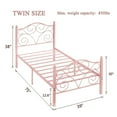 thumbnail image 2 of VECELO Twin Size Bed Frame with Butterfly Shaped Headboards and Footboard, Metal Platform Bed Frame/Mattress Foundation, No Box Spring Needed, Easy Assembly, Pink, 2 of 8