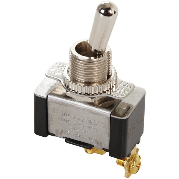 Gardner Bender Single Pole Toggle Canopy Switch with Plate - 125 V, 20 Amps, Silver