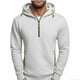 thumbnail image 2 of pstuiky camisas de hombre de manga larga, Sudadera con capucha de manga larga, color liso, con media cremallera y múltiples bolsillos para hombre camisetas de hombre l, 2 of 3