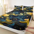 thumbnail image 5 of Homewish Aesthetic Clouds Queen Sheets, Psychedelic Stars Queen Sheet Sets, 4-Piece, 1 Flat Sheet, 1 Fitted Sheet and 2 Pillowcases, 5 of 6