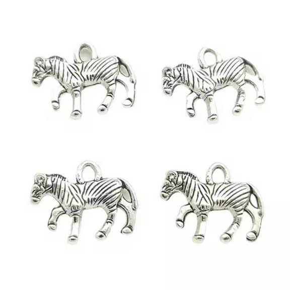 U8MO 20/50/100pcs zebra Antique Silver Charms Pendants for Jewelry Making 12*15mm-100pcs