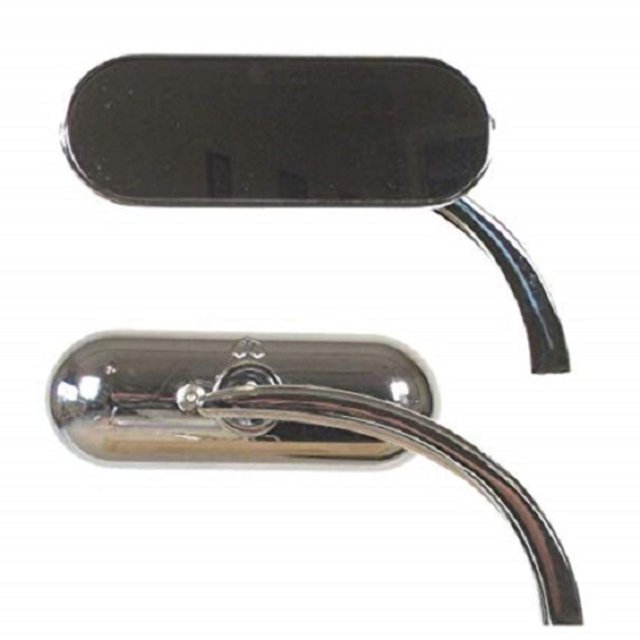 Arlen Ness Chrome Micro Mini Oval Mirrors for Harley-Davidson - 13-406 13-407