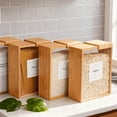 thumbnail image 6 of 2Pcs Food Storage Box with Sliding Lid, Wooden Cereal Container for Pantry, Airtight Rice Dispenser and Pasta Storage, Kitchen Canister Set for Grains, Housewarming Gift, 6 of 9