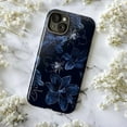 thumbnail image 5 of Midnight Blue Floral Phone Case, Elegant Botanical Line Art iPhone Cover, Dark Aesthetic Protective Case for iPhone 16 15 14 13 12 11 Plus Pro Max Mini, 5 of 6