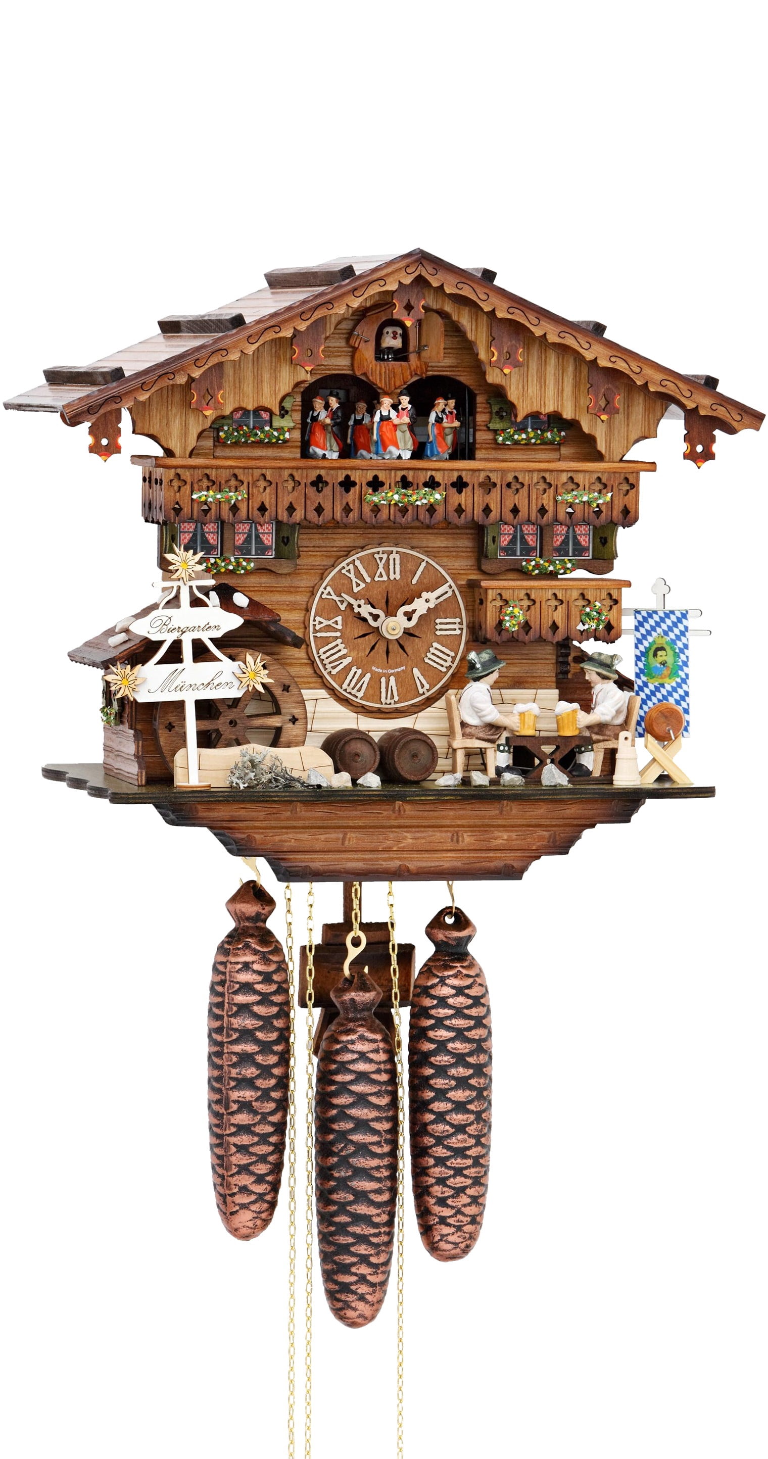 Horloge Coucou Forêt-Noire Rombach & Haas - Modèle RH 2410 Avec Buveur De Bière Et Moulin - Neuf
