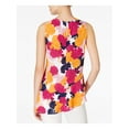 thumbnail image 2 of MAISON JULES Womens White Ruffled Floral Sleeveless Jewel Neck Peplum Top L, 2 of 4