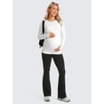thumbnail image 6 of Funidos Maternity 3-Pack Flare Leggings Yoga Bell Bottom Pants Pregnancy Wide Waistband Stretchy Workout Leggings for Women Pre Postpartum Support, 6 of 6