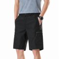 thumbnail image 4 of Zimjoy Men's Hiking Cargo Shorts Lightweight Outdoor Shorts Quick Dry Golf Camping Casual Fishing with Zipper Pockets Black M, 4 of 5