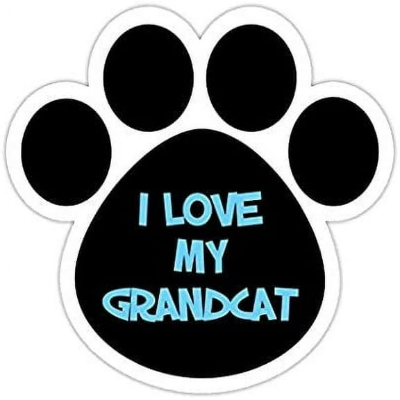 3 Pack - Dog Paw Shaped Bumper Sticker Vinyl Decal I Love My Grandcat