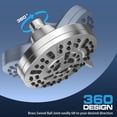 thumbnail image 7 of 8-Mode High Pressure Shower Head, Premium High Flow Fixed Showerhead with Anti-Clogging Silicone Nozzles, 5.2 Inch Luxury Modern Showerhead with Adjustable Angle, Polished Chrome (2.5 GPM), 7 of 7