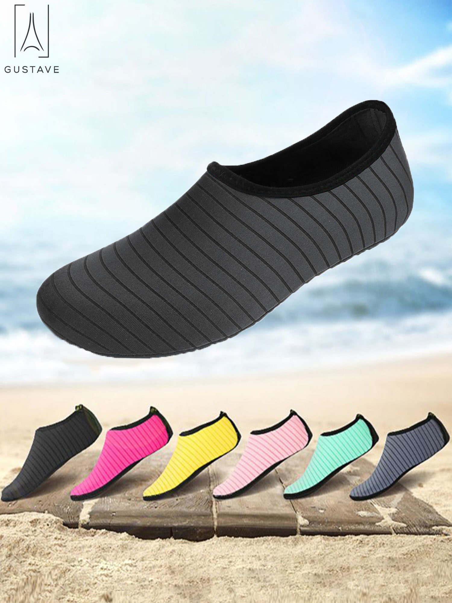 Profusion Circle Unisex Water Socks Non-Slip Barefoot Skin Shoes Beach Surfing Diving Swimming Pool Yoga Socks for Men Women 