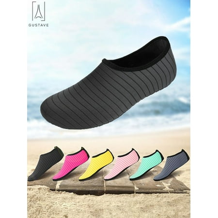 

Gustave Unisex Barefoot Water Skin Shoes Strip Beach Sock Quick-Dry Aqua Water Socks For Beach Swim Surf Outdoor Exercise L Black