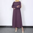 thumbnail image 6 of Aoochasliy Fall Dresses for Women Fall Fashion Round Neck Loose Long Sleeve Solid Ankle-length Dress Long Dress, 6 of 9