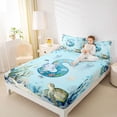 thumbnail image 4 of Feelyou Initial S Teens Twin Sheet Sets, Sea Turtle Axolotl Bedding, 3-Piece, 4 of 7