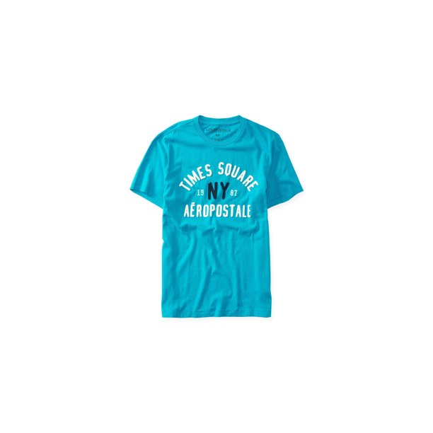 Aeropostale - Camiseta con adornos de Times Square para hombre, azul, XXL Aeropostale Camiseta adornada