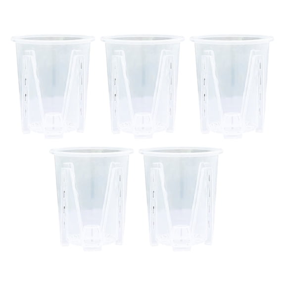 Clear Orchid Flower Pot with Holes for Succulents Indoor and Outdoor Container 5PCS