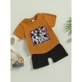 thumbnail image 3 of Bagilaanoe 3pcs Toddler Baby Boy Short Pants Set Print Short Sleeve T-Shirt Tops + Shorts 6M 12M 18M 24M 3T Kids Casual Summer Outfits, 3 of 9
