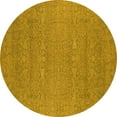 thumbnail image 1 of Ahgly Company Machine Washable Indoor Round Oriental Yellow Industrial Area Rugs, 8' Round, 1 of 4