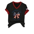 thumbnail image 3 of MEICHEN Women's 250th Anniversary V Neck Graphic Tee Casual Soft Print T Shirt Blouse Short Sleeve Summer Top, 3 of 6