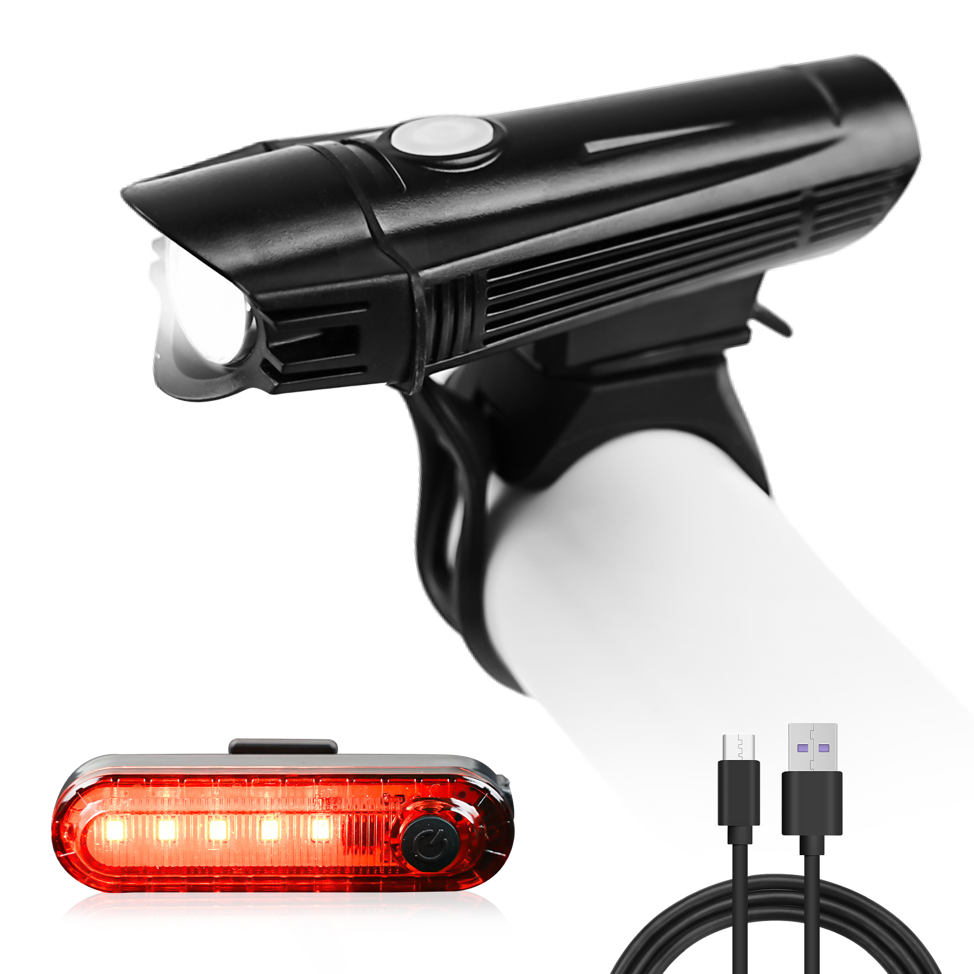 Busatia Ultra Bright USB Rechargeable Bike Light Set photo 3