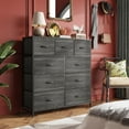 thumbnail image 5 of Dresser, Betcozy Storage Organizer with 9 Drawers for Bedroom, Chest of Drawer with Fabric Bin, Sturdy Metal Frame, Wood Top for Closet, Nursery,Black, 5 of 7