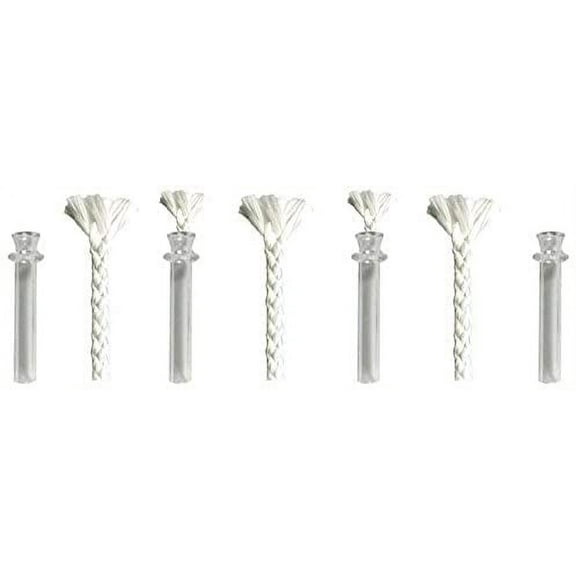 6 Wick   6 Thermal .75" Glass Tube Holder And 9" Of 1/8" Fiberglass Wick For Oil Rock Candle Lamp Adapter Mason Jar Lid DIY Emergency Lighting Mood Lighting (18) 004