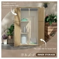 thumbnail image 6 of Wooden Garden Shed, Outdoor Storage Cabinet with Waterproof Asphalt Roof, Narrow Tool Shed with Shelves and Lockable Doors, Natural, 6 of 9