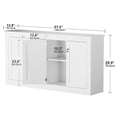 thumbnail image 6 of Cozy Castle Sideboard, Buffet Cabinet with Storage, Accent Cabinet with 4 Doors, Sideboard Buffet Storage Cabinet for Kitchen, Living Room, White, 6 of 9