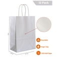 thumbnail image 4 of AZOWA Gift Bags Mini Kraft Paper Bags with Handles (4.7 x 2.4 x 6 in, Silver, 12 Pcs), 4 of 7