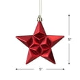 thumbnail image 5 of DAK 12ct Red and Gold Star Glittered Shatterproof Matte Christmas Ornaments 5", 5 of 9