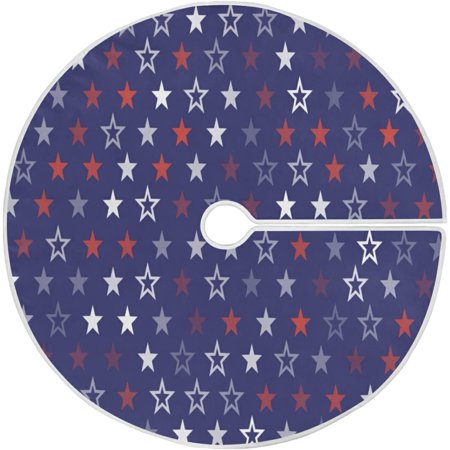 ZHANZZK Independence Day Shining Star Xmas Christmas Tree Skirt Stand Mat for Holiday Party Decoration Indoor Outdoor 48 inches