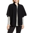 thumbnail image 1 of Anne Klein Womens Zip Front Cape Jacket, Black, XX-Small, 1 of 1