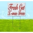 thumbnail image 1 of Fresh Cut X-Mas Trees (18" x 24") Yard Sign, Includes Metal Step Stake, 1 of 6