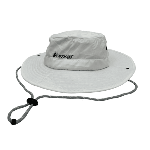 Frogg Toggs Chilly Pro Bucket Hat, Cooling Sun Hat with Sun Protection and Adjustable Strap, White