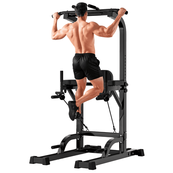 Evitormill Pull Up Bar Power Tower Dip Bar Station 660LBS Dip Stand Multi-Function Home Strength Training Fitness Workout Station for Home Gym