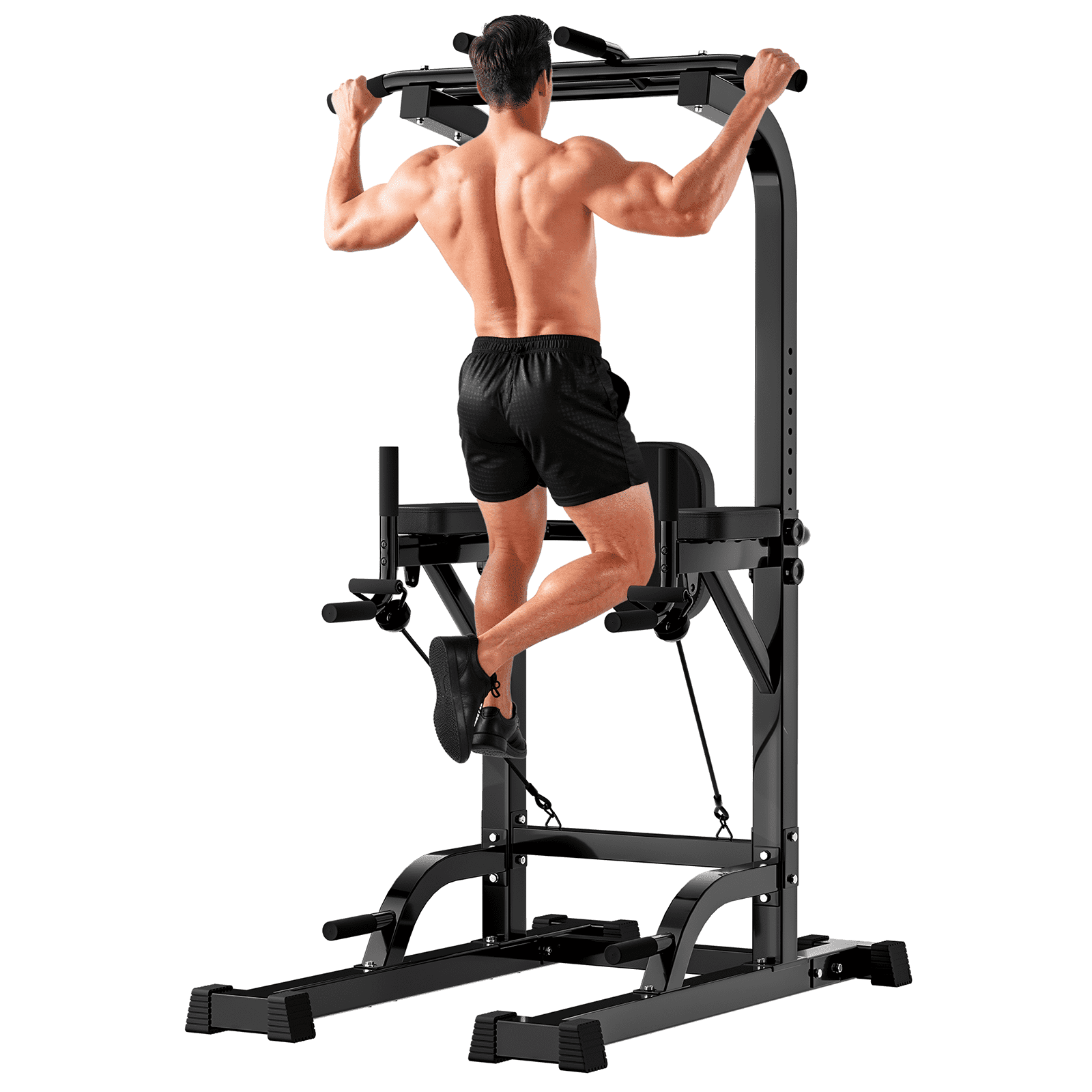 Evitormill Pull Up Bar Power Tower Dip Bar Station 660LBS Dip Stand Multi-Function Home Strength Training Fitness Workout Station for Home Gym