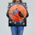thumbnail image 4 of The Nightingales Song Birds Orange Moon Large Wall Art Poster Print Thick Paper 18X24 Inch, 4 of 5